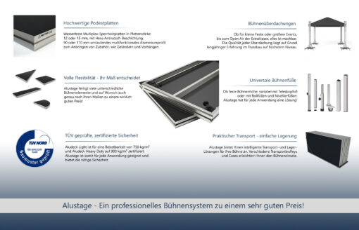 Alustage Bühnenpodeste Eigenschaften